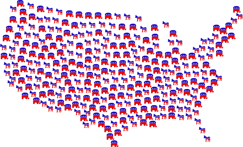 Democrat And Republican America Map