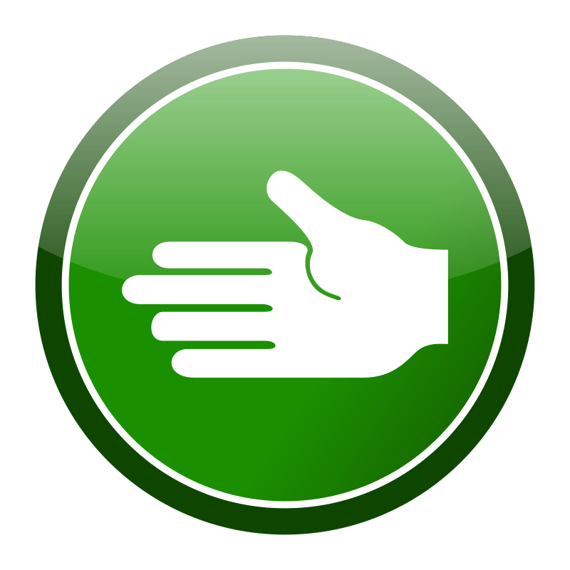 Green cirlce hand icon