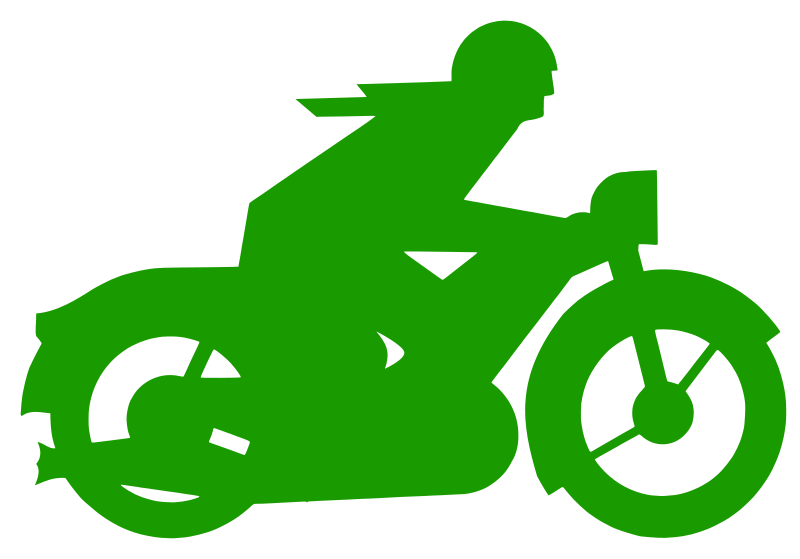 green motorbiker