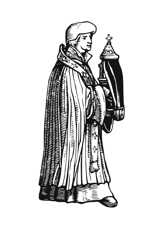medieval priest with sacrament