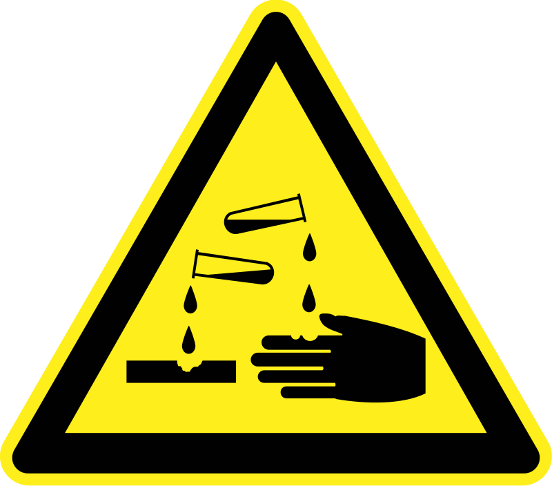 Corrosive Material Warning Sign