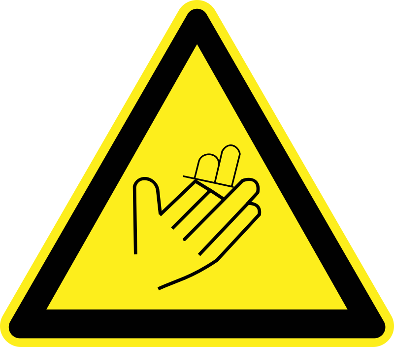 Hand/Finger Loss Warning Sign