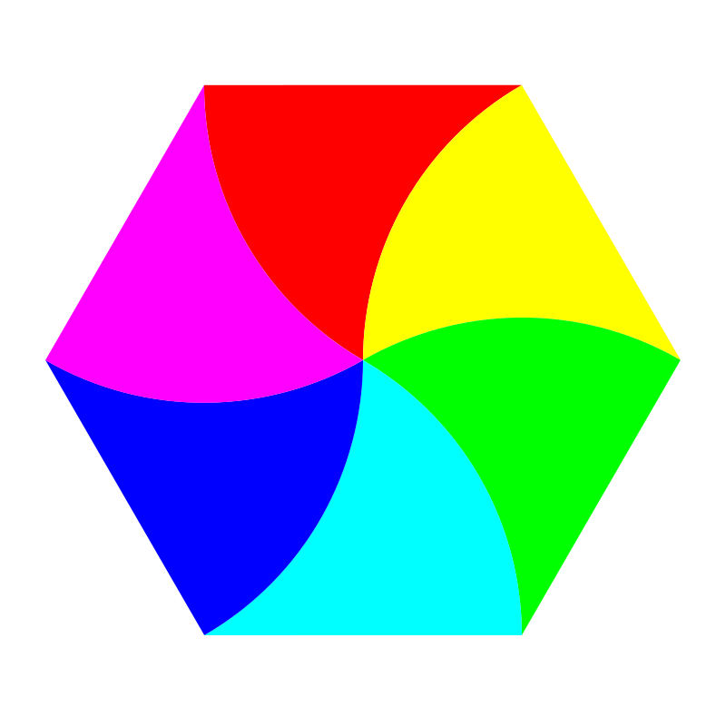 swirly hexagon 6 color