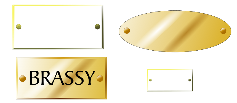 Brass plaques, tags