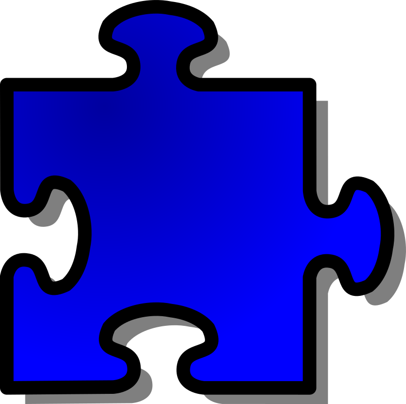 Blue Jigsaw piece 09