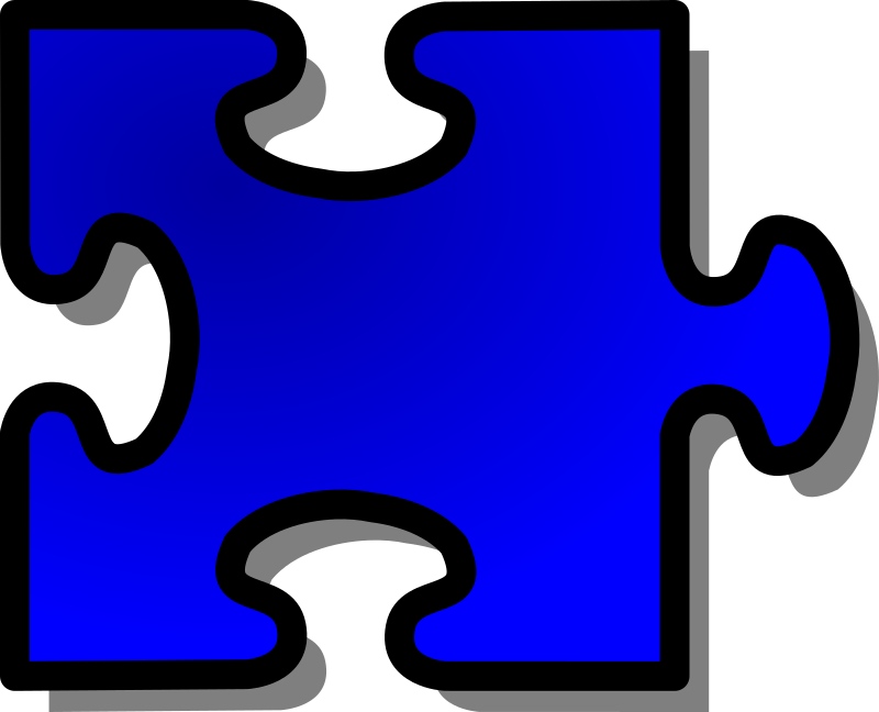 Blue Jigsaw piece 14
