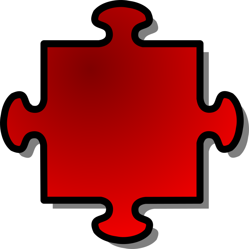 Red Jigsaw piece 04