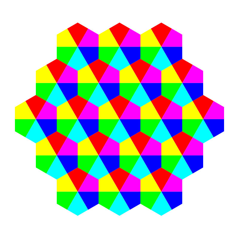 kite hexagons 6 color