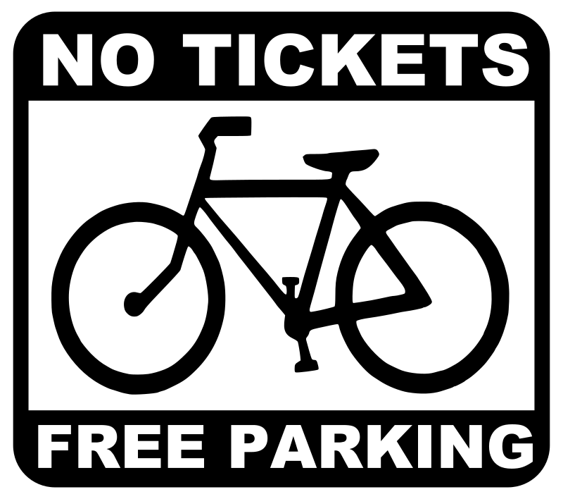 bike - no tickets, free parking