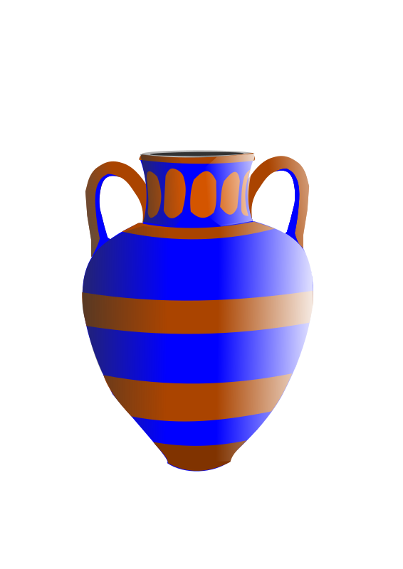 old fashioned vase blue and brown
