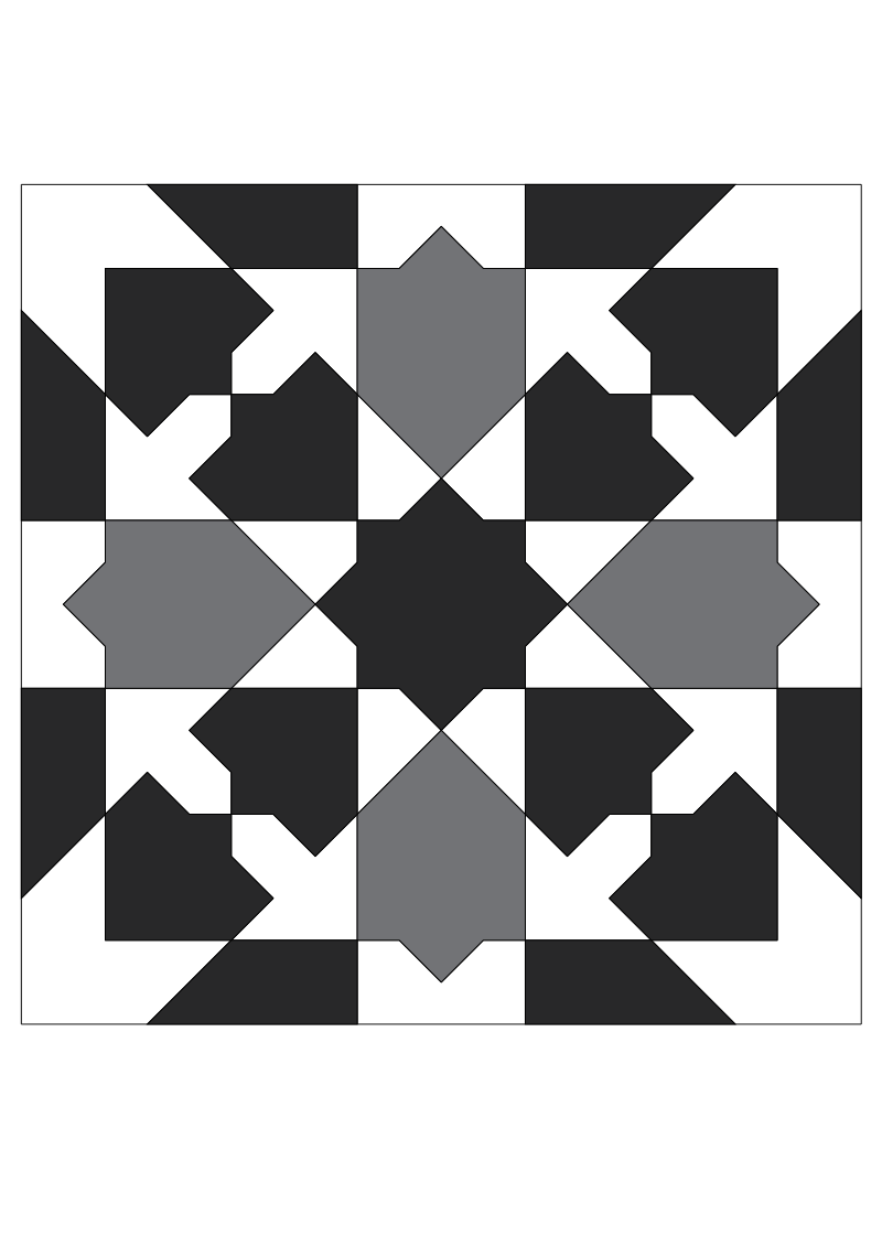 Moorish glazed earthenware tile pattern 2