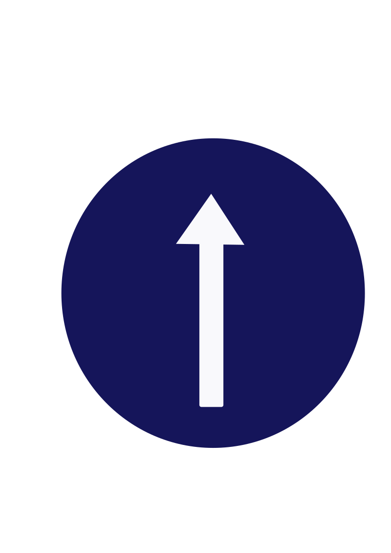 Indian road sign - Compulsory ahead only
