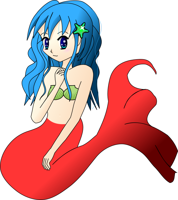 Blue hair mermaid