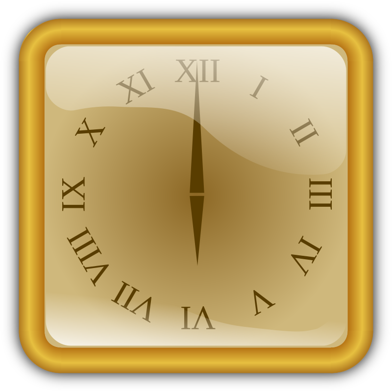 Golden clock. squared