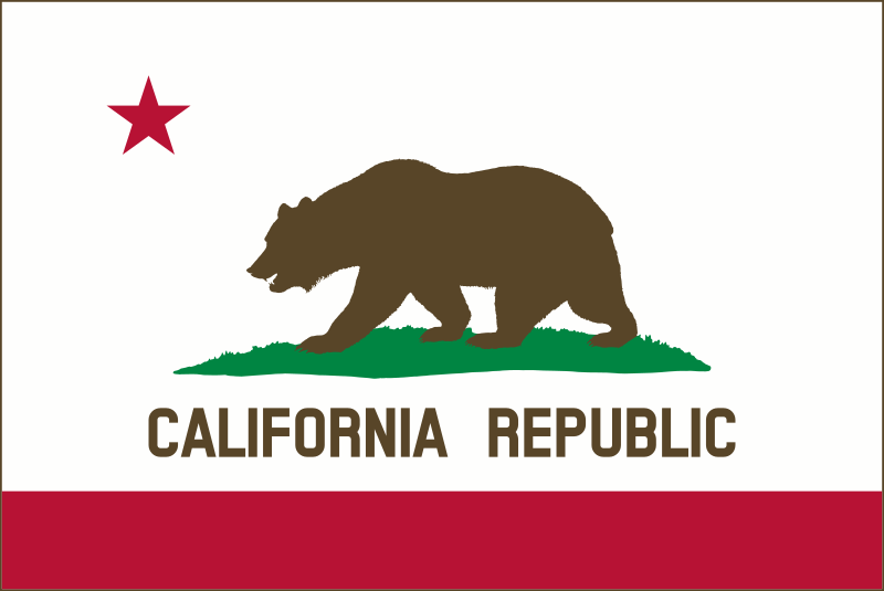 Flag of California (solid, color, border) 