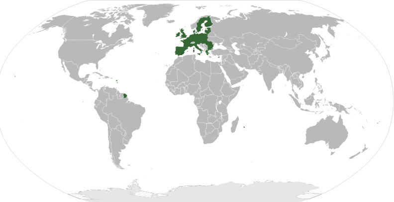 Europe Highlighted in Worldmap