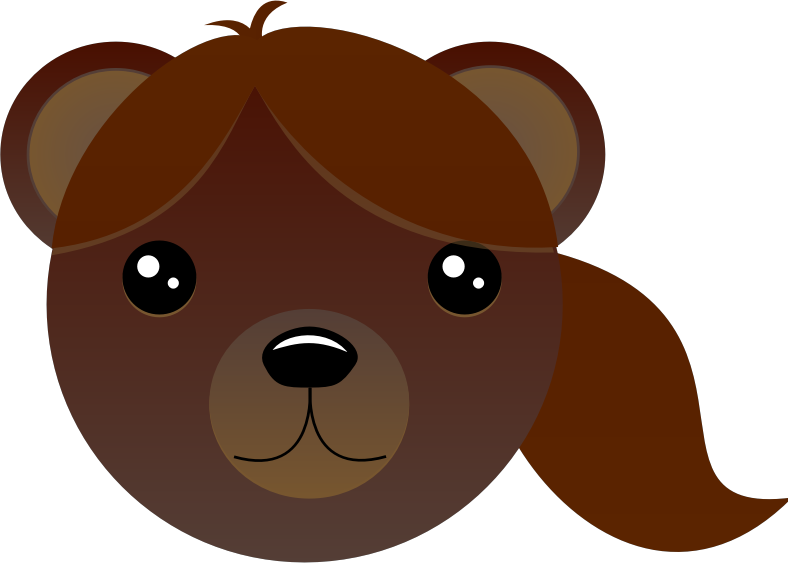 Brown bear with pony tail