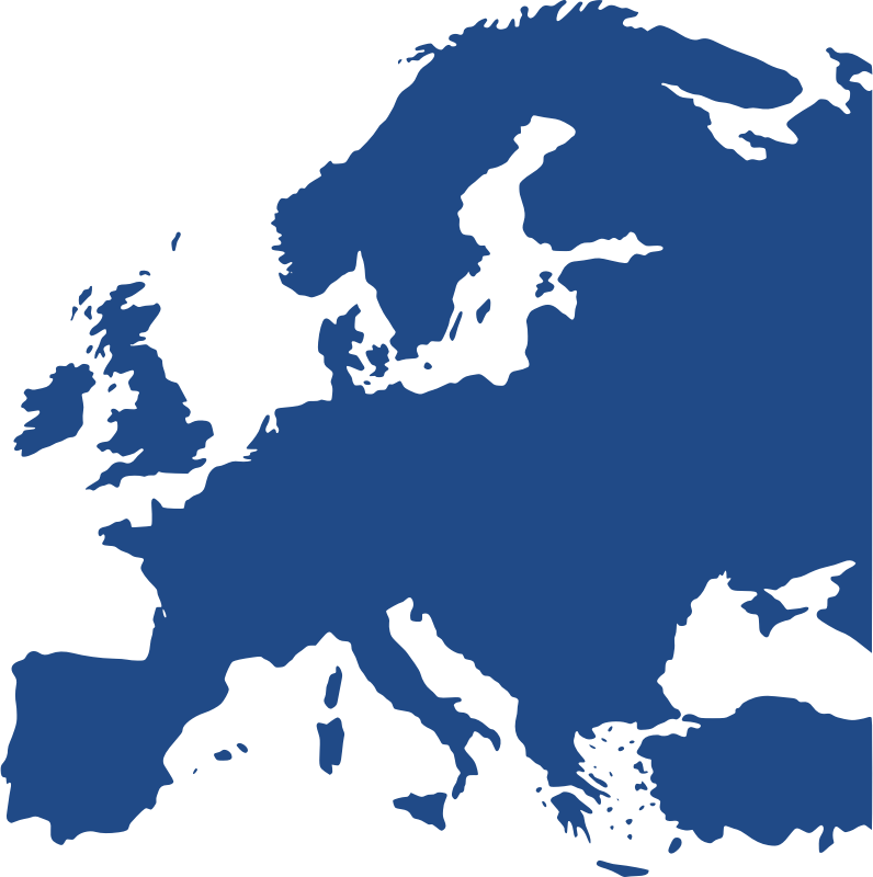 Map of Europe (equidistant)
