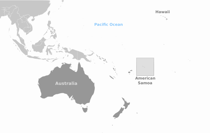 American Samoa location labeled