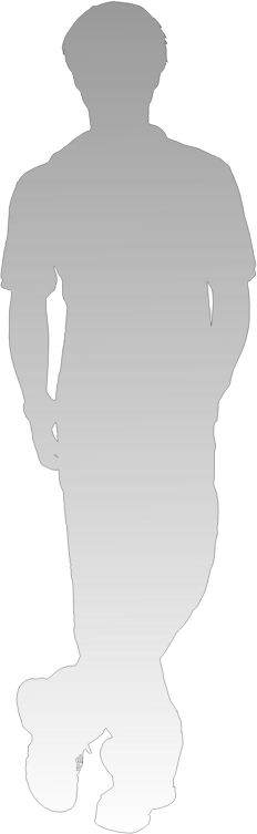 shadow of person - standing leg cross and put hands in the pockets