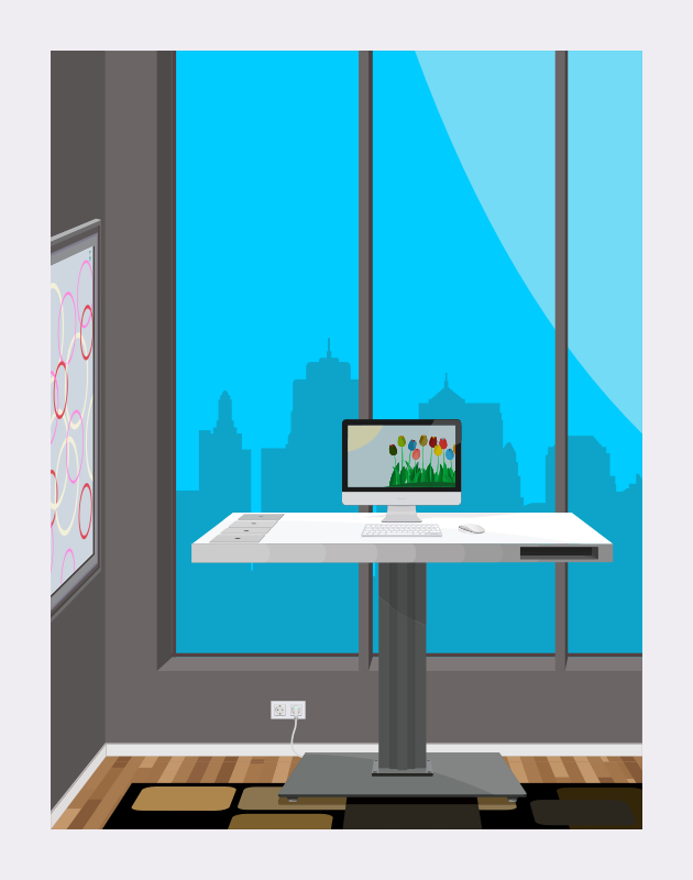 Standing Desk With City View