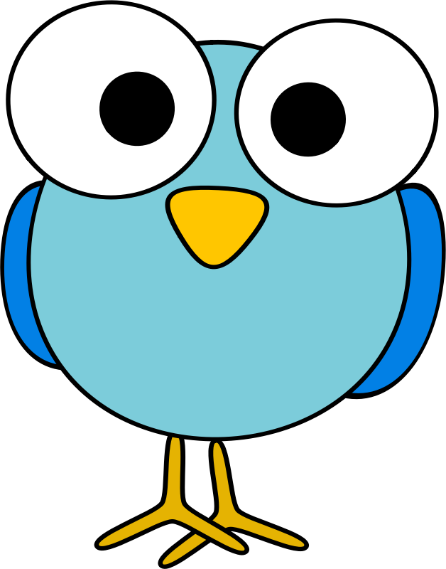 Blue googley-eyed bird