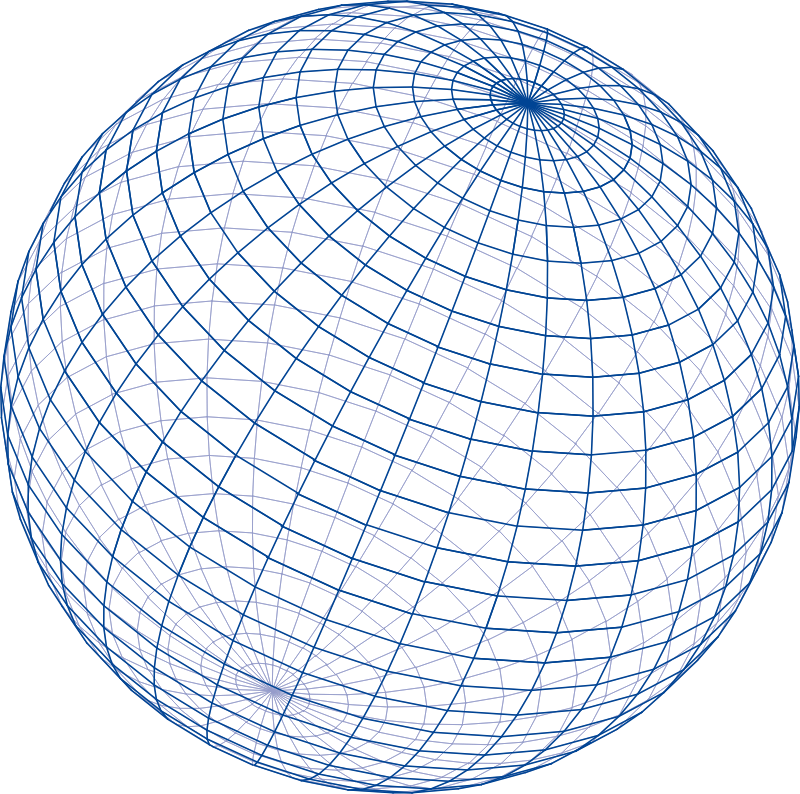 Blue grid sphere