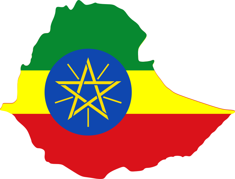 Ethiopia map & flag