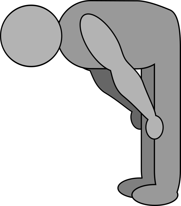 shaded bowing figure