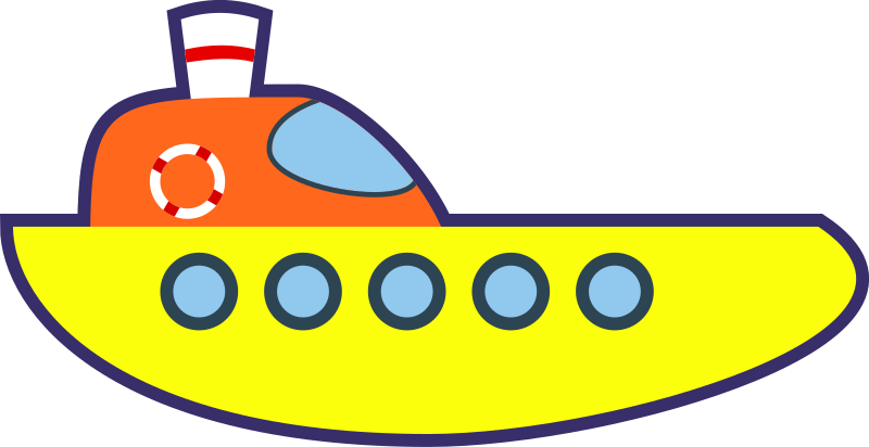 Yellow Cartoon Ship