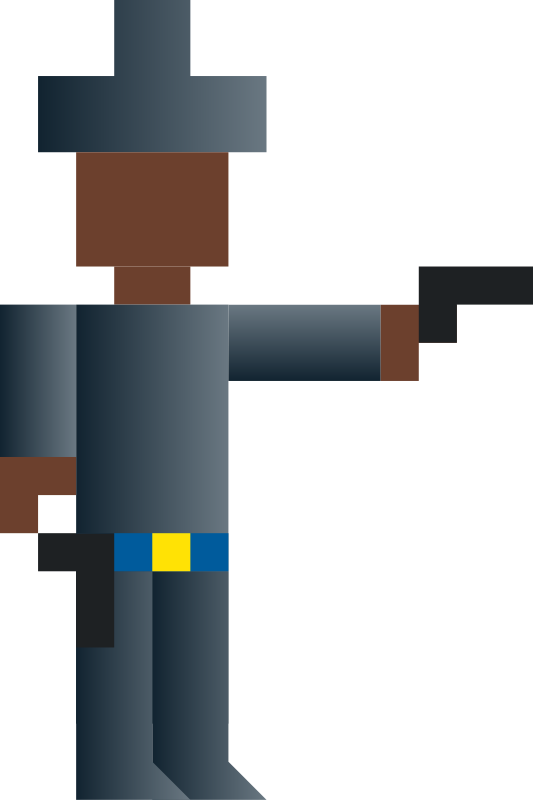 Cowboy Shooting Gun (Abstract Vector Pixel Art)