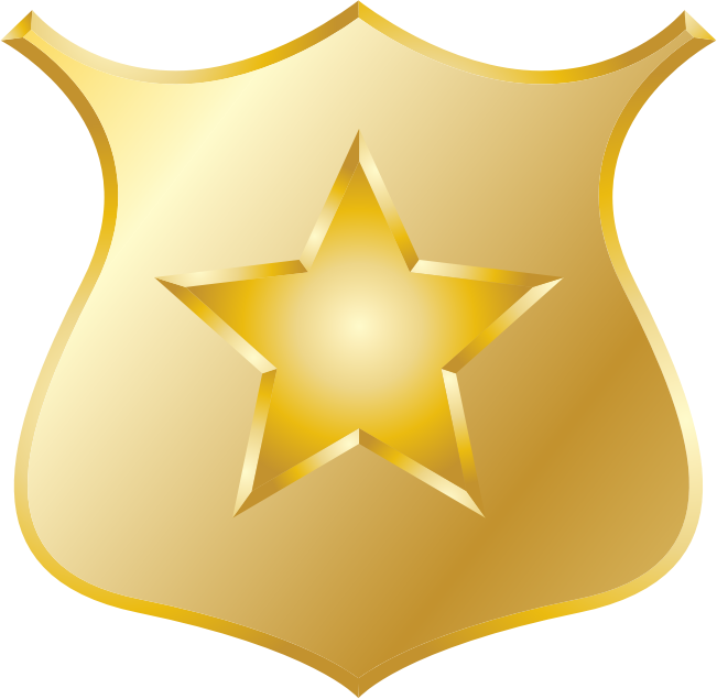 Gold police badge
