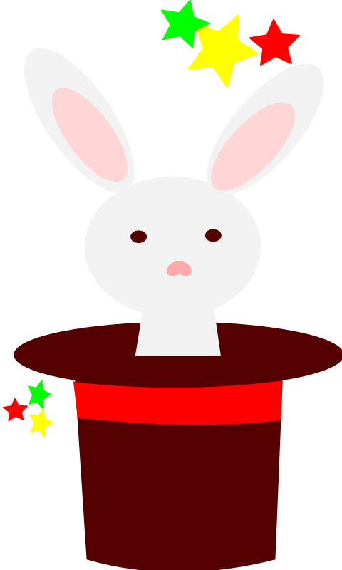 white rabbit in a hat