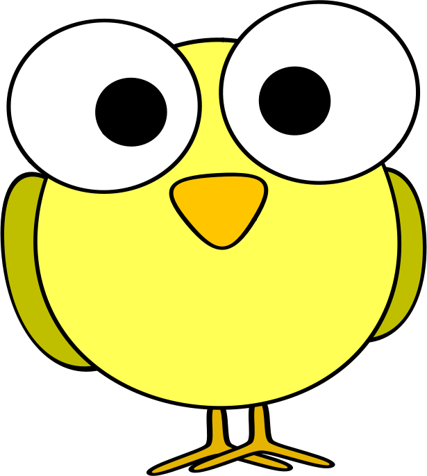 Yellow googley-eye bird