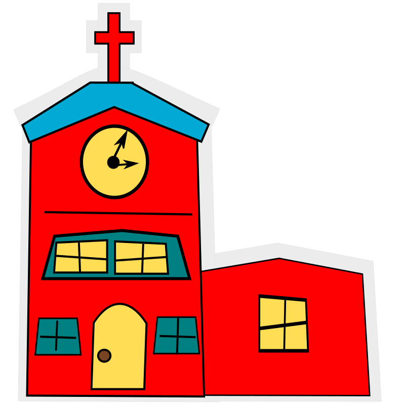 cartoon-church with a cross