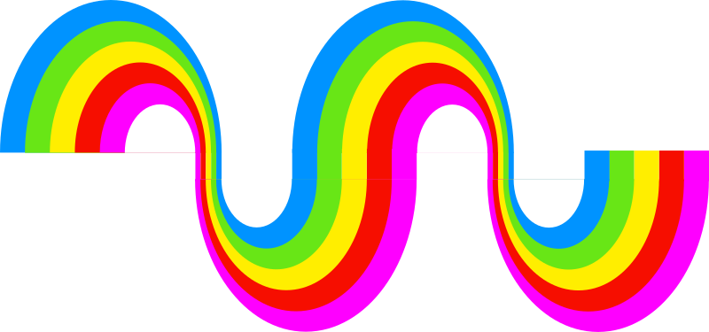 Swirly rainbow decoration