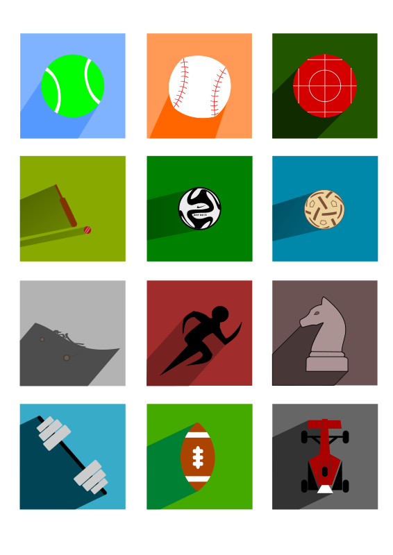 Sports Long Shadow Icons