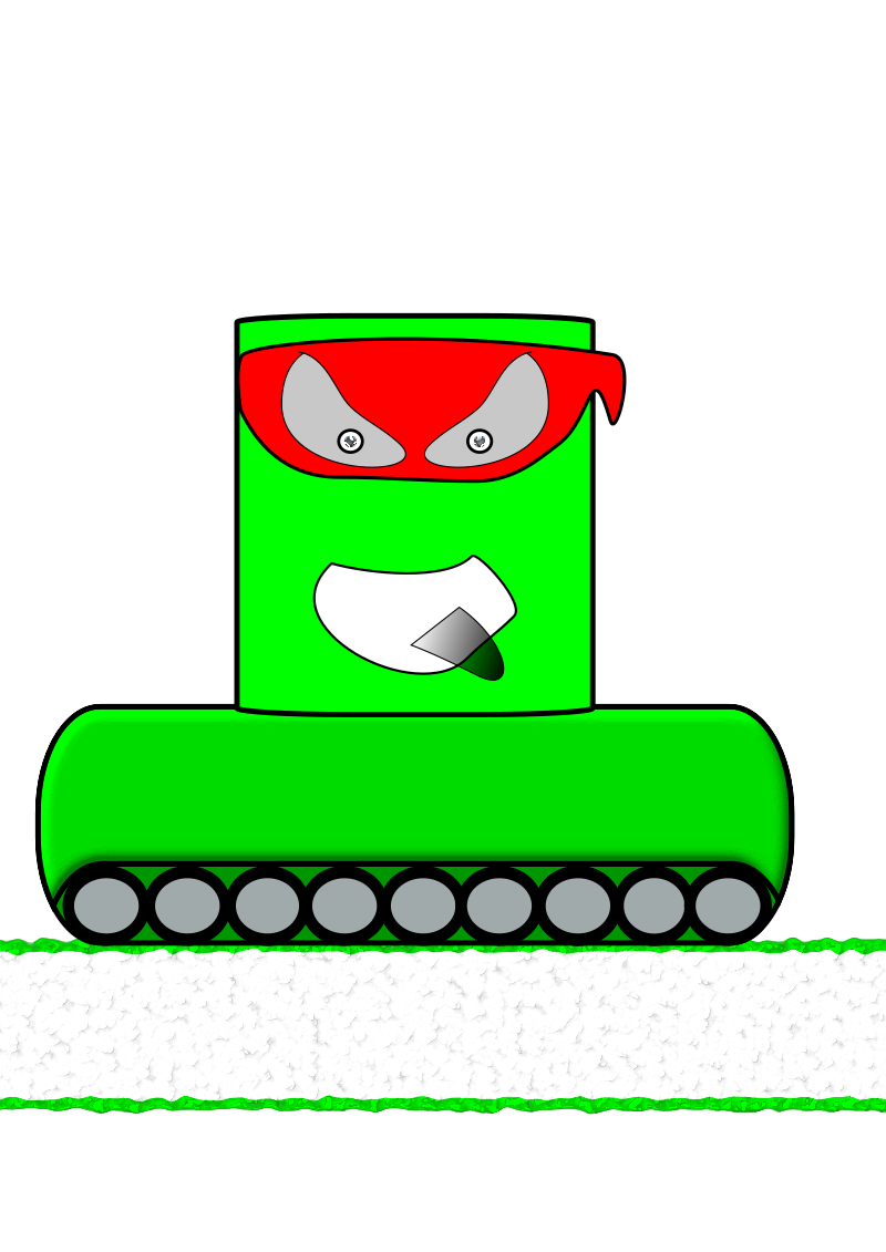 Green Canman Ninja with a continuous track