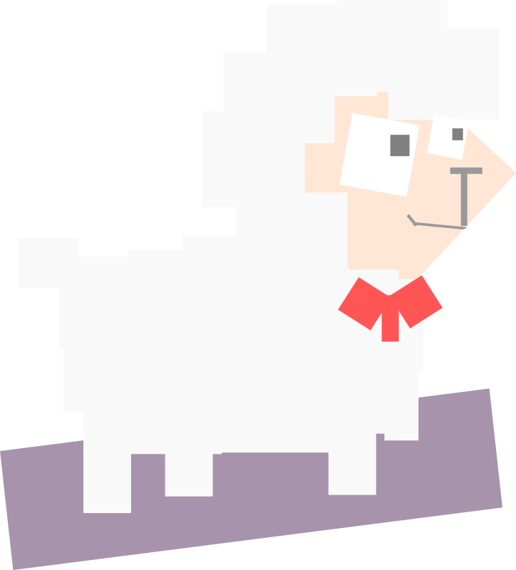 Square animal cartoon sheep