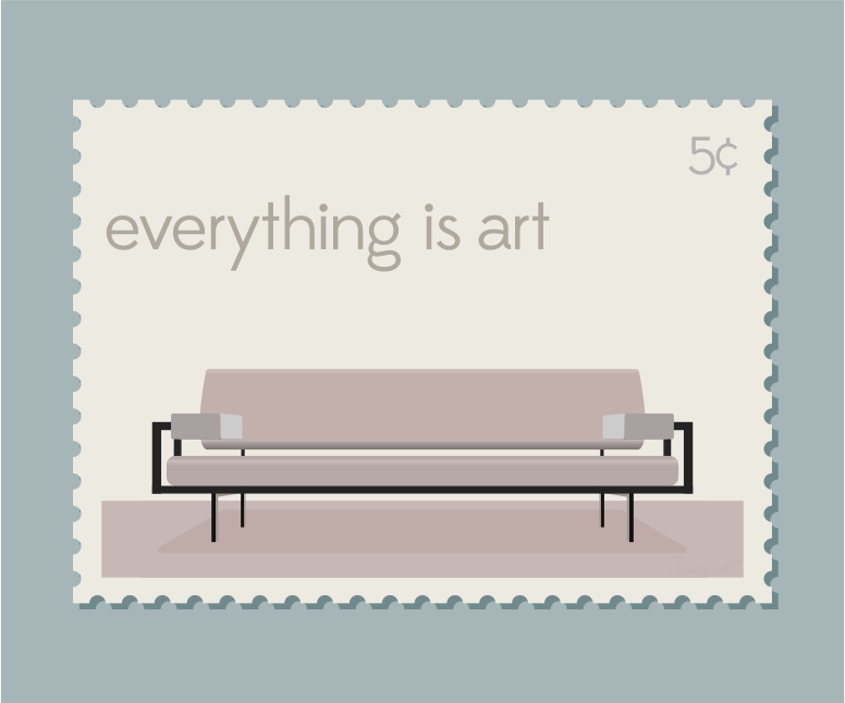 Mid-Century Stamp with Modern Couch