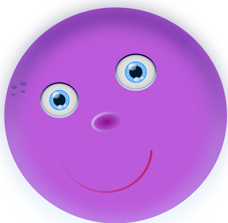 round purple face