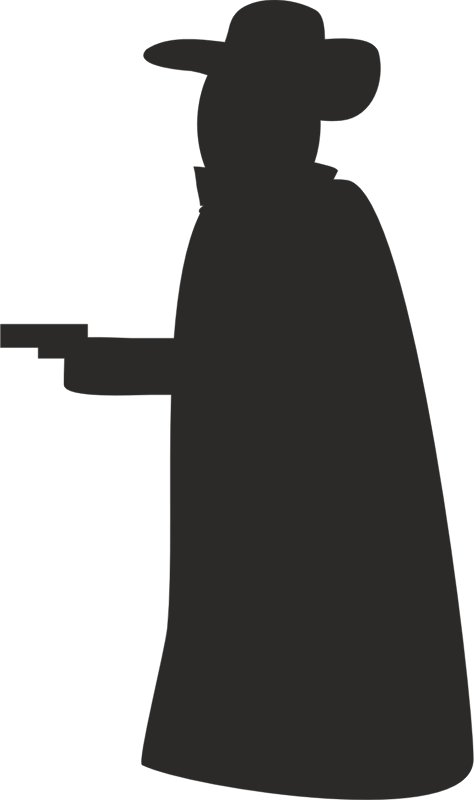 Robber with gun silhouette