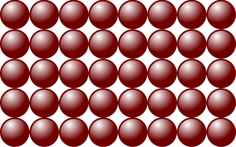 Beads quantitative picture for multiplication 5x8