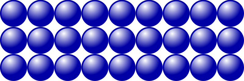 Beads quantitative picture for multiplication 3x9