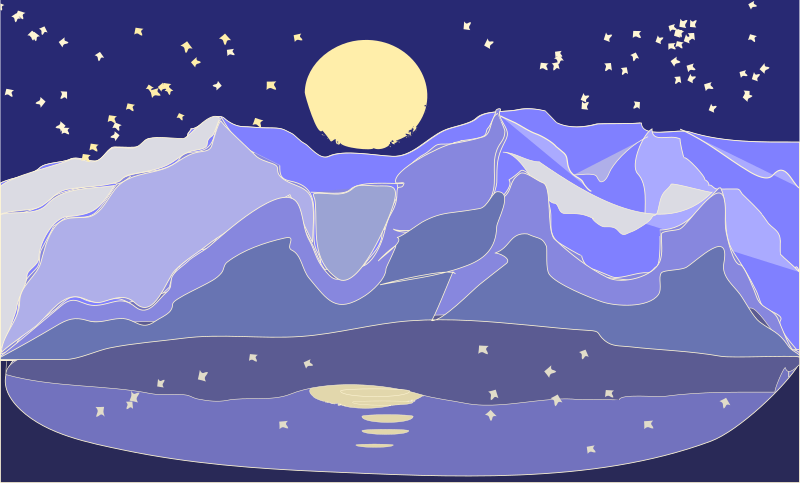 mountains night landscape