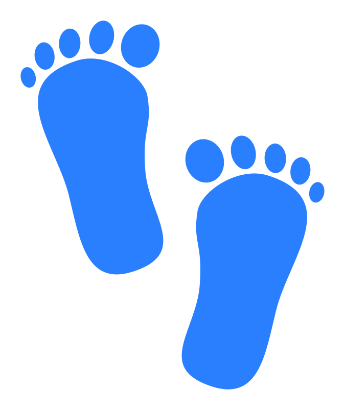 Baby footprints blue