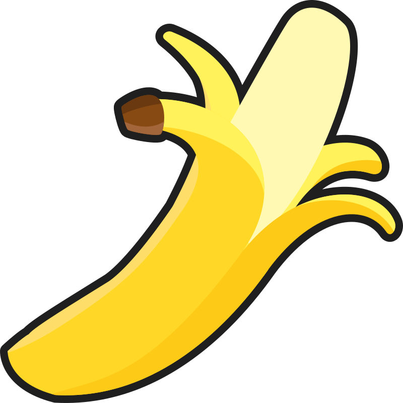 Simple Peeled Banana (Outlined)