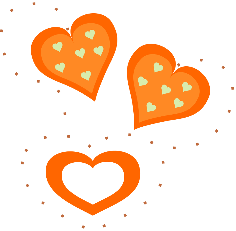 Valentine Orange Hearts