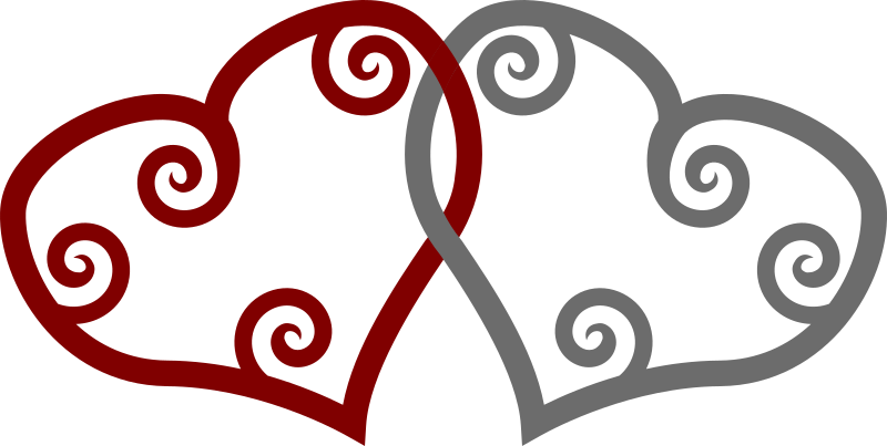 Red & Silver Maori Hearts Interlinked