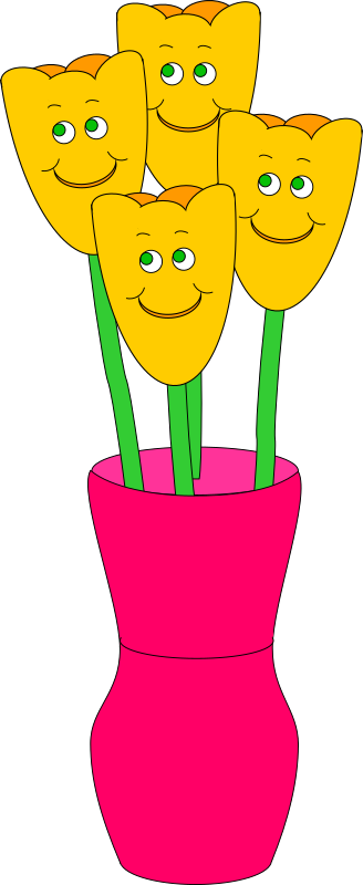 Vase of Happy Tulips